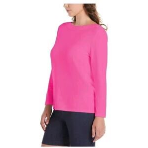 Rafaella Women's Bell Sleeve Boatneck Drapey French Terry Knit Top Size XXL Pink